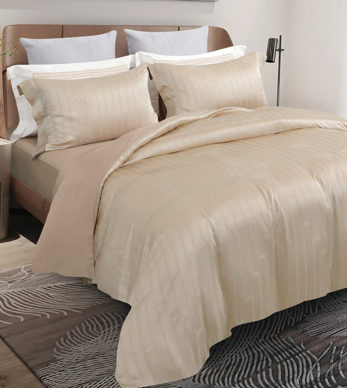 Catania 2500針100%真絲色織緹花禮盒套裝 (JS090)