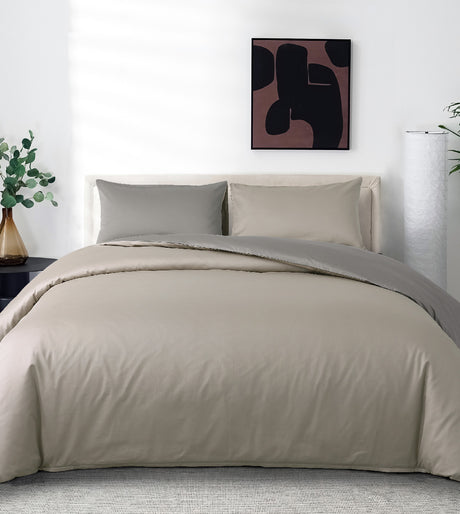 Sicili 1200 Threads Long-staple Cotton Solid Colour Series - Agate Gray with Coco Brown (SP132)