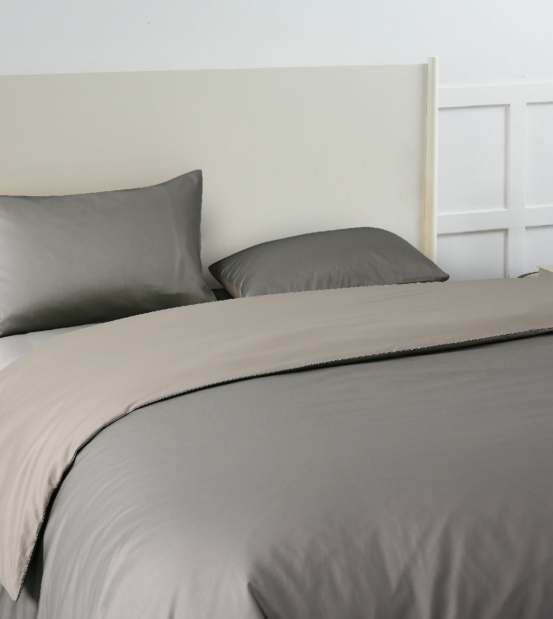 Sicili 1200 Threads Long-staple Cotton Solid Colour Series - Agate Gray with Coco Brown (SP132)
