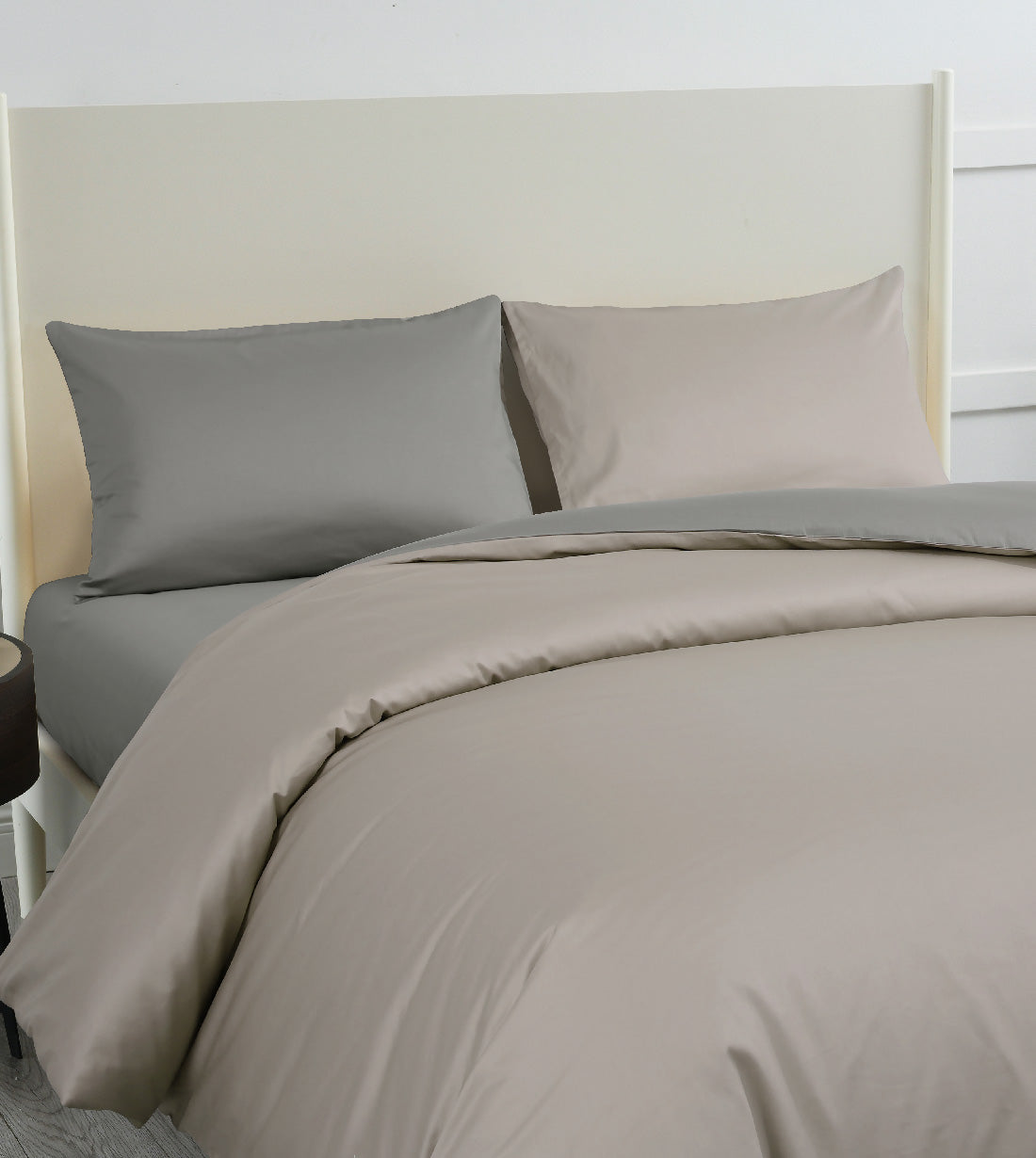 Sicili 1200 Threads Long-staple Cotton Solid Colour Series - Agate Gray with Coco Brown (SP132)