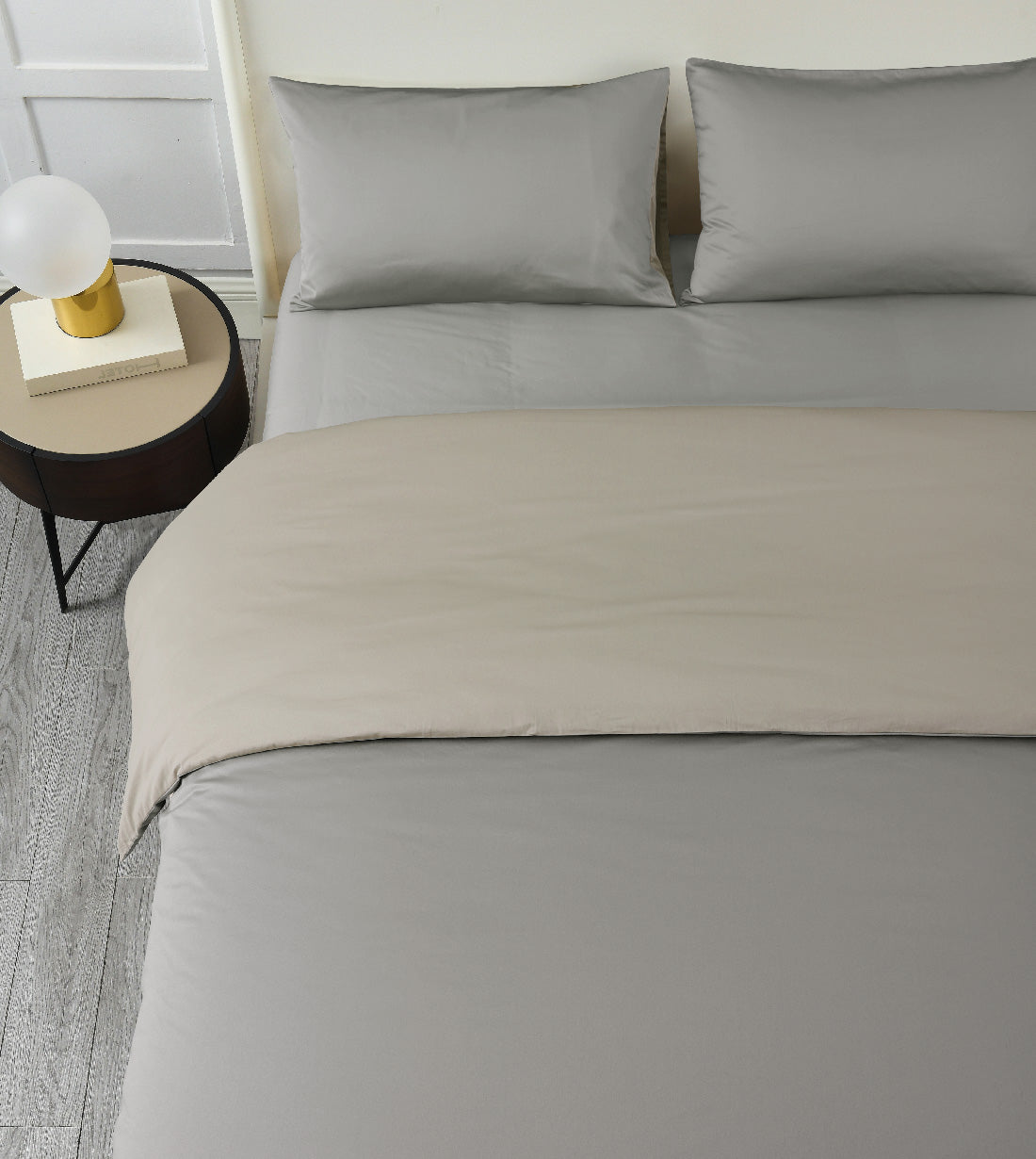 Sicili 1200 Threads Long-staple Cotton Solid Colour Series - Agate Gray with Coco Brown (SP132)