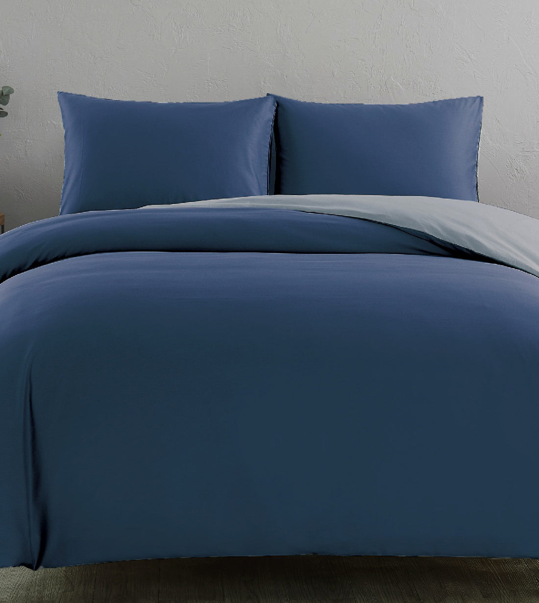 Sicili 1200 Threads Long-staple Cotton Solid Colour Series - Royal Blue with Elegant Grey (SP142)