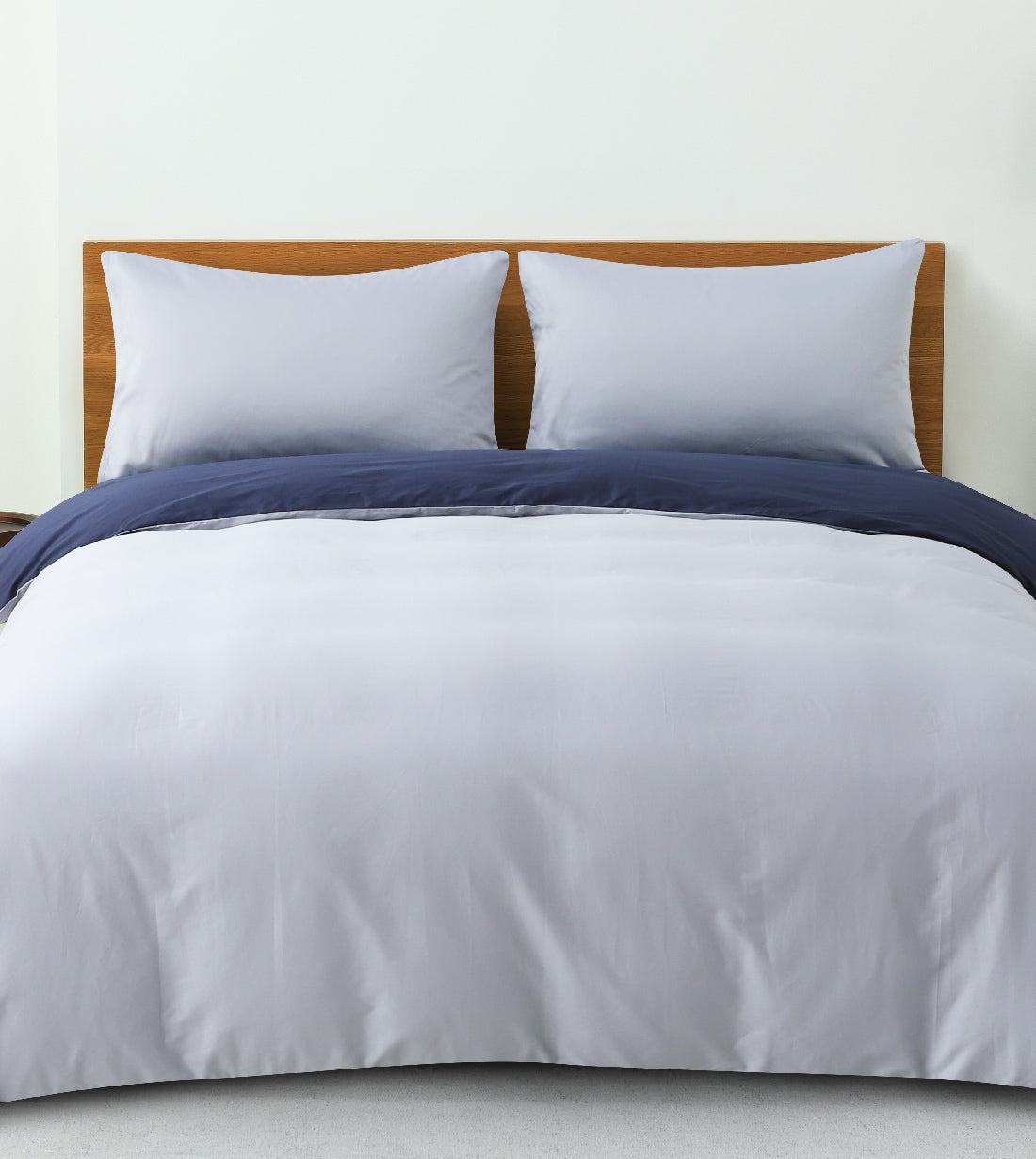 Sicili 1200 Threads Long-staple Cotton Solid Colour Series - Royal Blue with Elegant Grey (SP142)