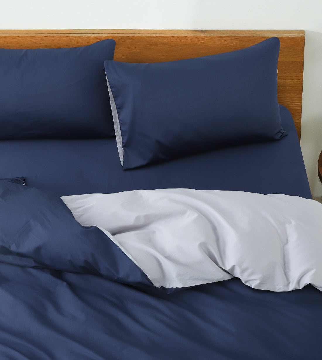 Sicili 1200 Threads Long-staple Cotton Solid Colour Series - Royal Blue with Elegant Grey (SP142)
