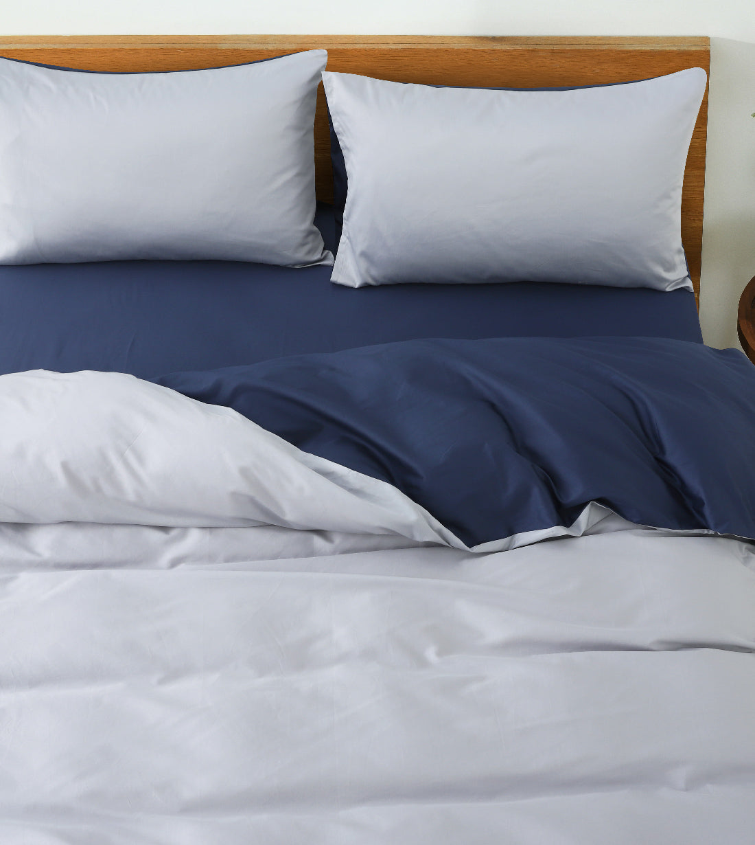 Sicili 1200 Threads Long-staple Cotton Solid Colour Series - Royal Blue with Elegant Grey (SP142)