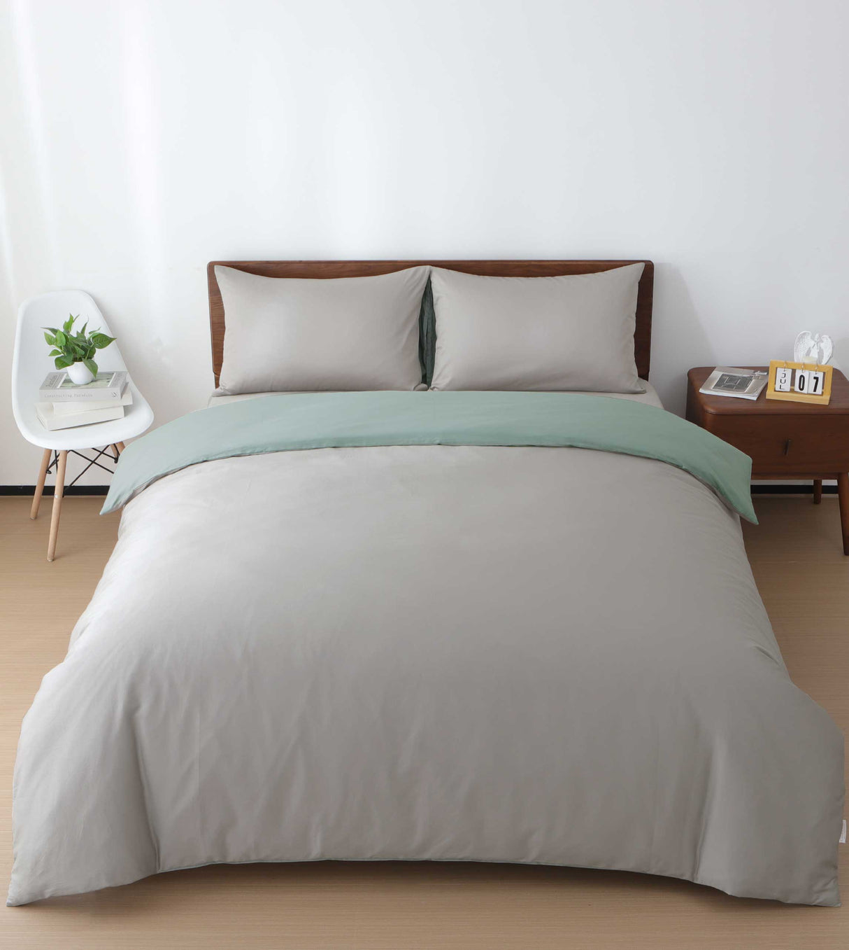 Sicili 1200 Threads Long-staple Cotton Solid Colour Series - Silver Grey with Linen Green (SP147)