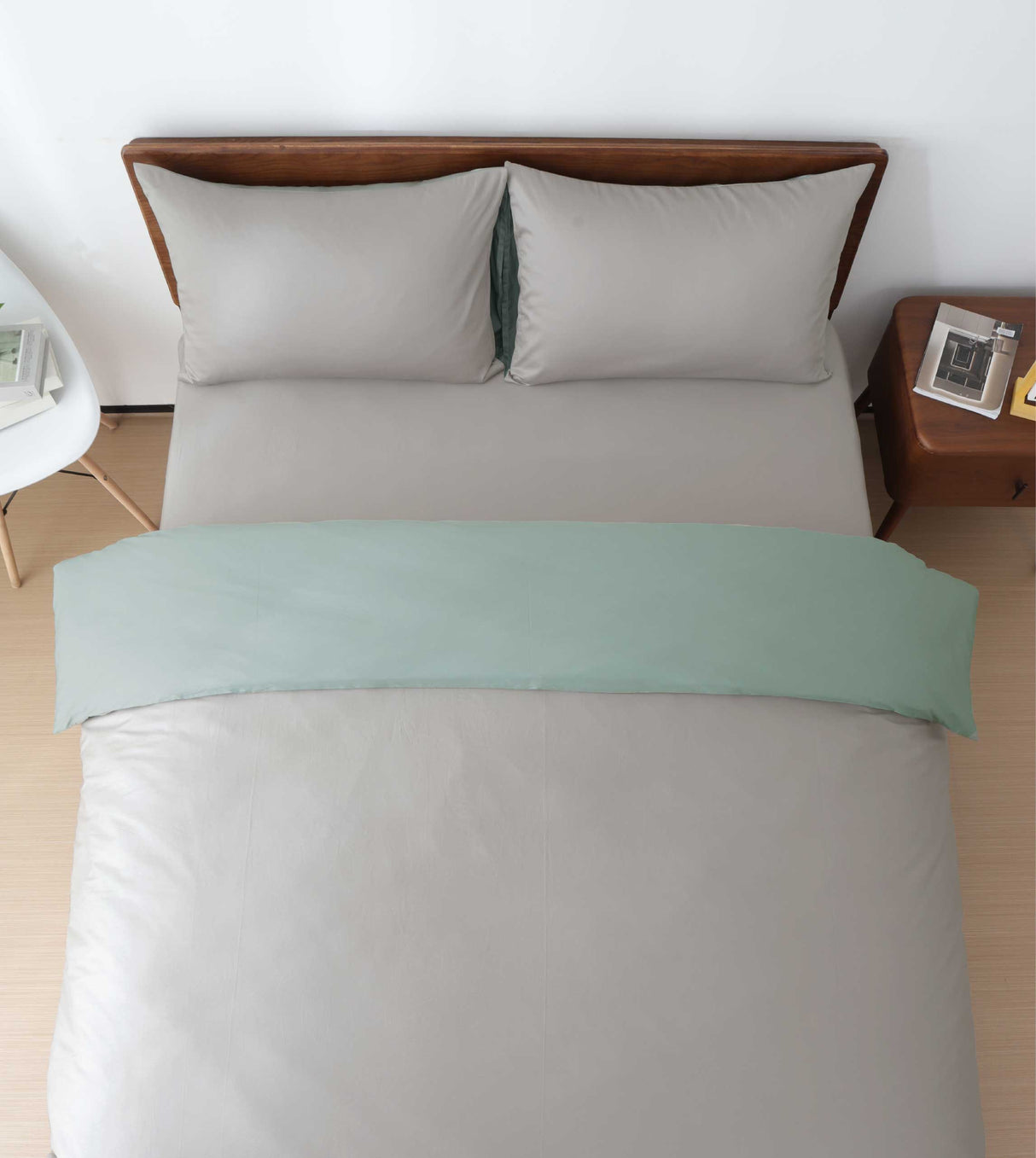 Sicili 1200 Threads Long-staple Cotton Solid Colour Series - Silver Grey with Linen Green (SP147)