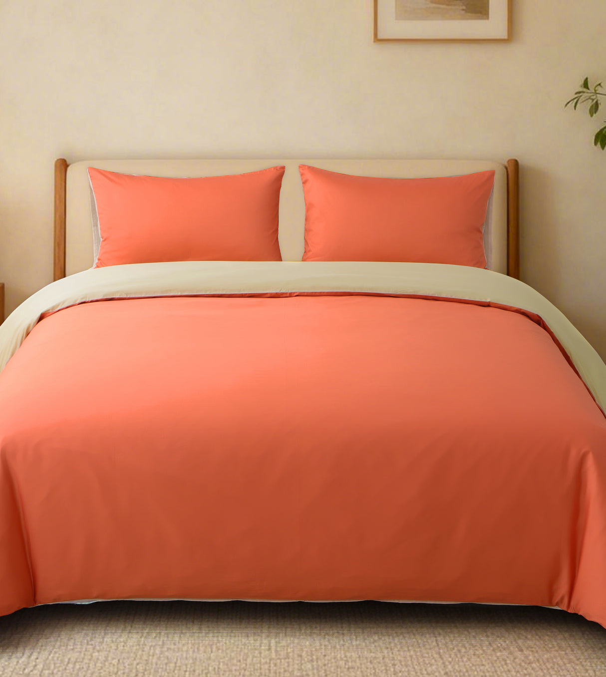 Sicili 1200 Threads Long-staple Cotton Solid Colour Series - Mandarin with Sand Color (SP155)