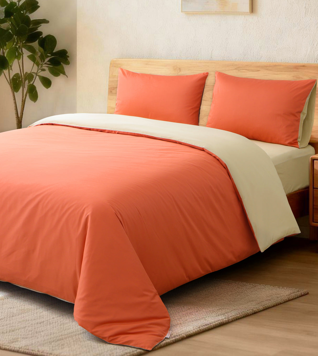 Sicili 1200 Threads Long-staple Cotton Solid Colour Series - Mandarin with Sand Color (SP155)