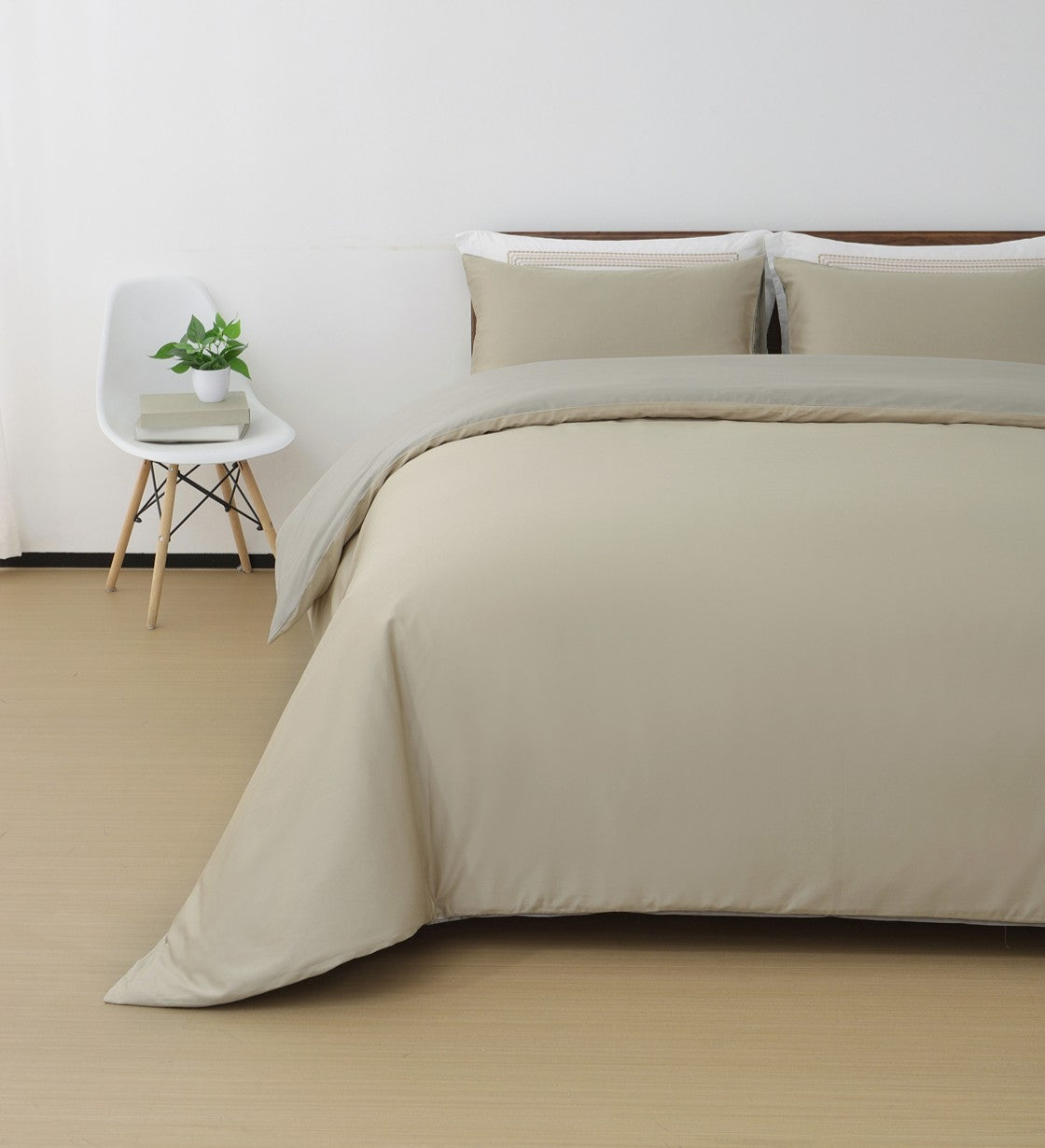 Sicili 1200 Threads Long-staple Cotton Solid Colour Series - Pale Sage with Rikyu Grey (SP170))