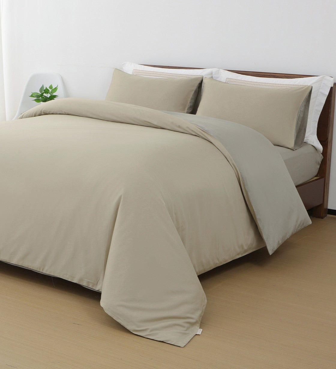 Sicili 1200 Threads Long-staple Cotton Solid Colour Series - Pale Sage with Rikyu Grey (SP170))