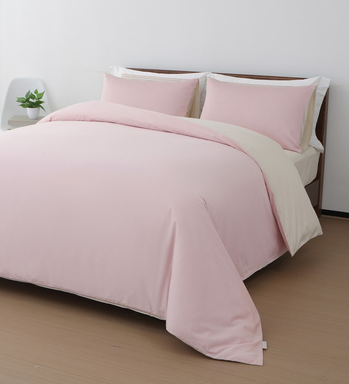 Sicili 1200 Threads Long-staple Cotton Solid Colour Series - Peach Pearl Pink with Light Cream (SP171)