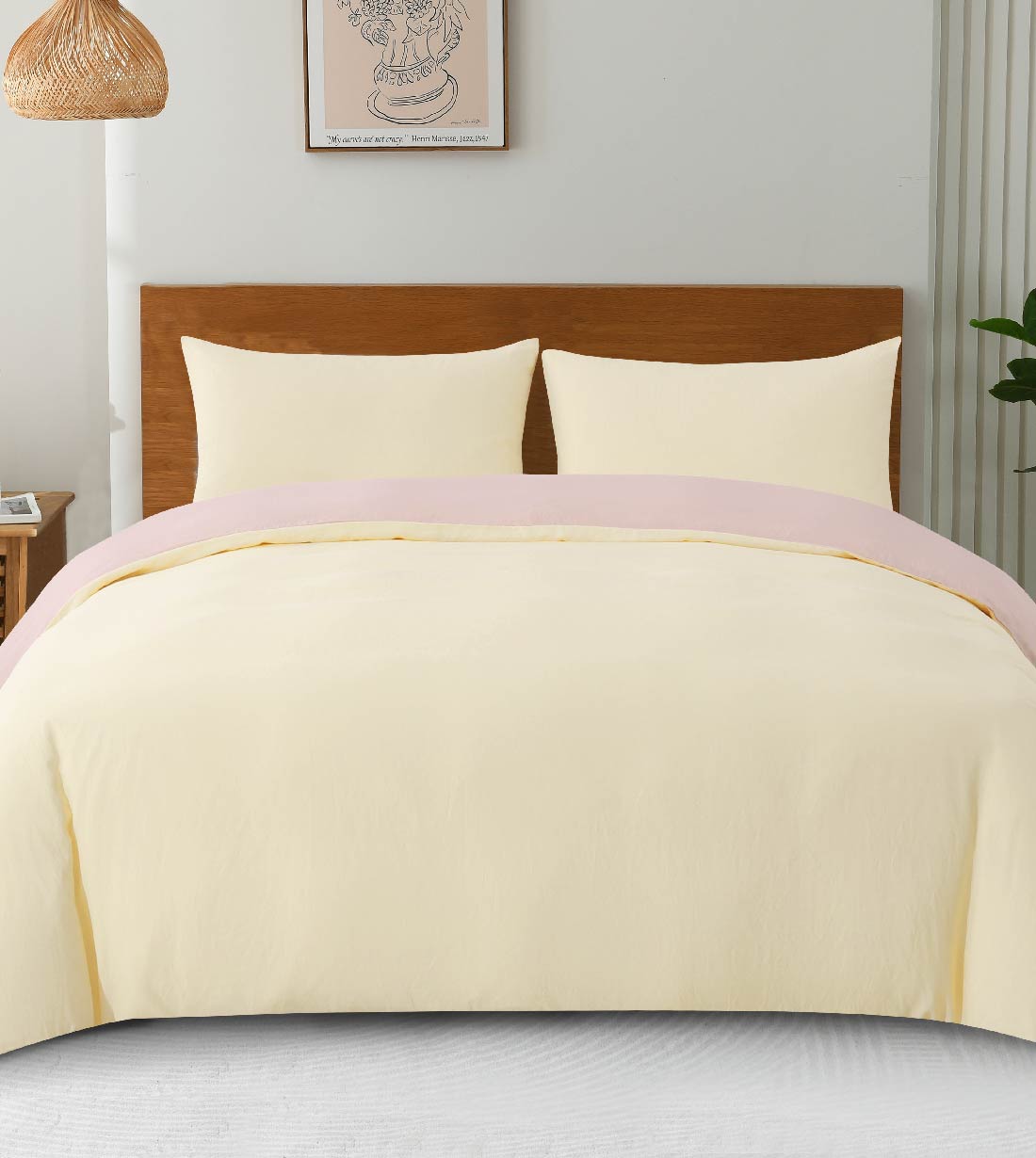 Sicili 1200 Threads IceFlow Series - Yellow Leather with Pink Blossom (TP108)