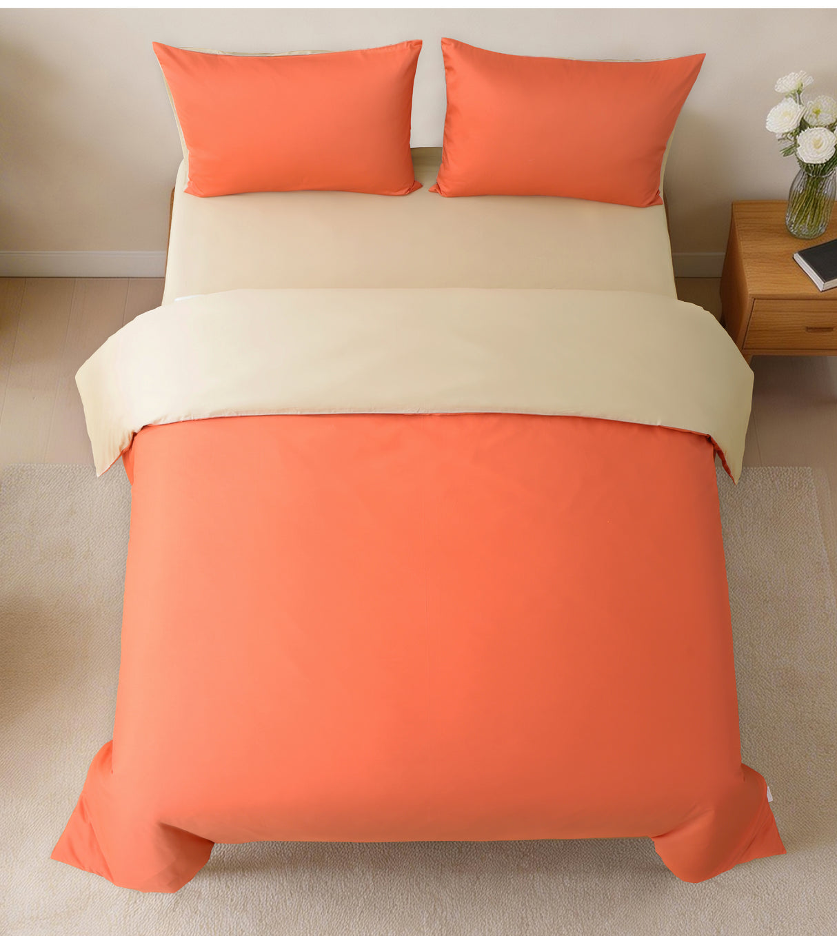 Sicili 1200 Threads Long-staple Cotton Solid Colour Series - Mandarin with Sand Color (SP155)