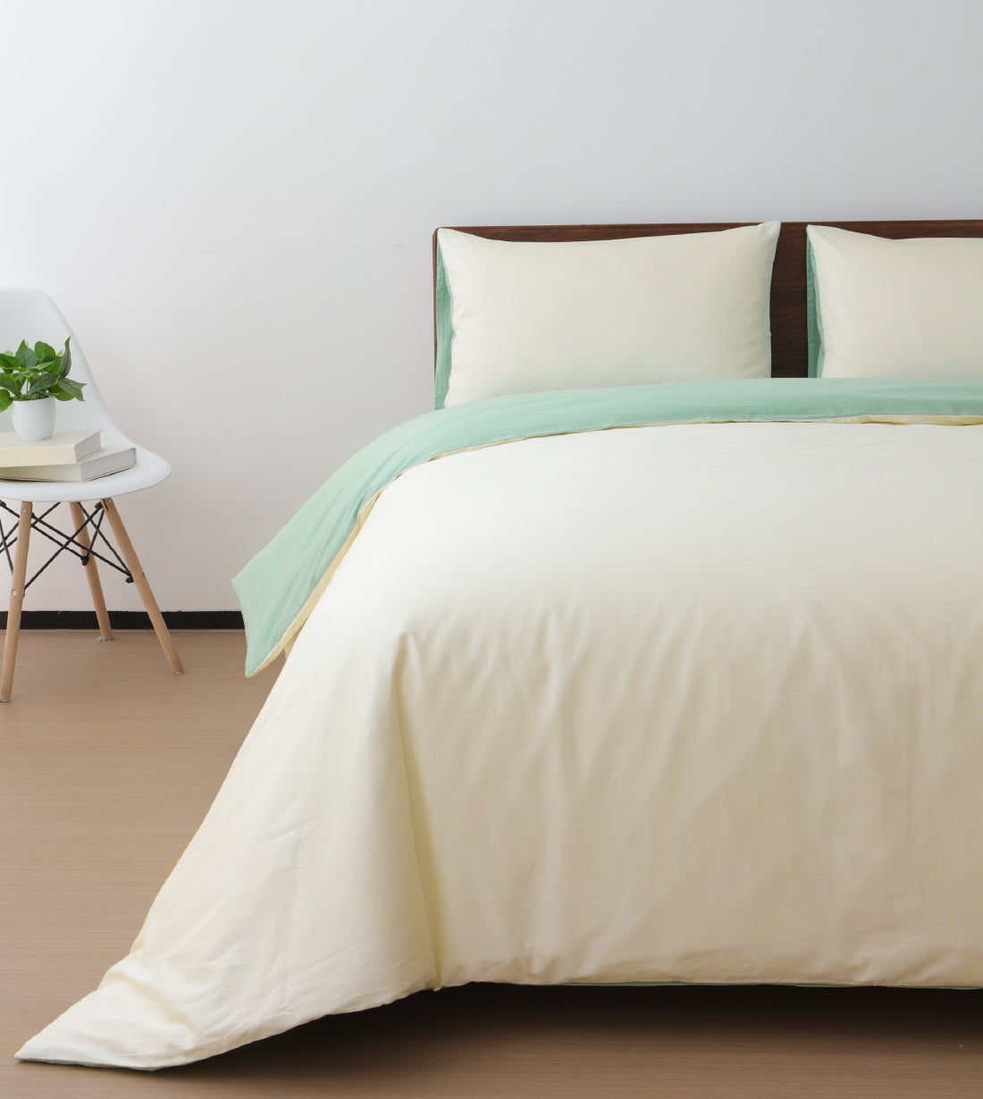 Sicili 1200針純色長絨棉系列 - 鵠白配水綠色 (SP156)