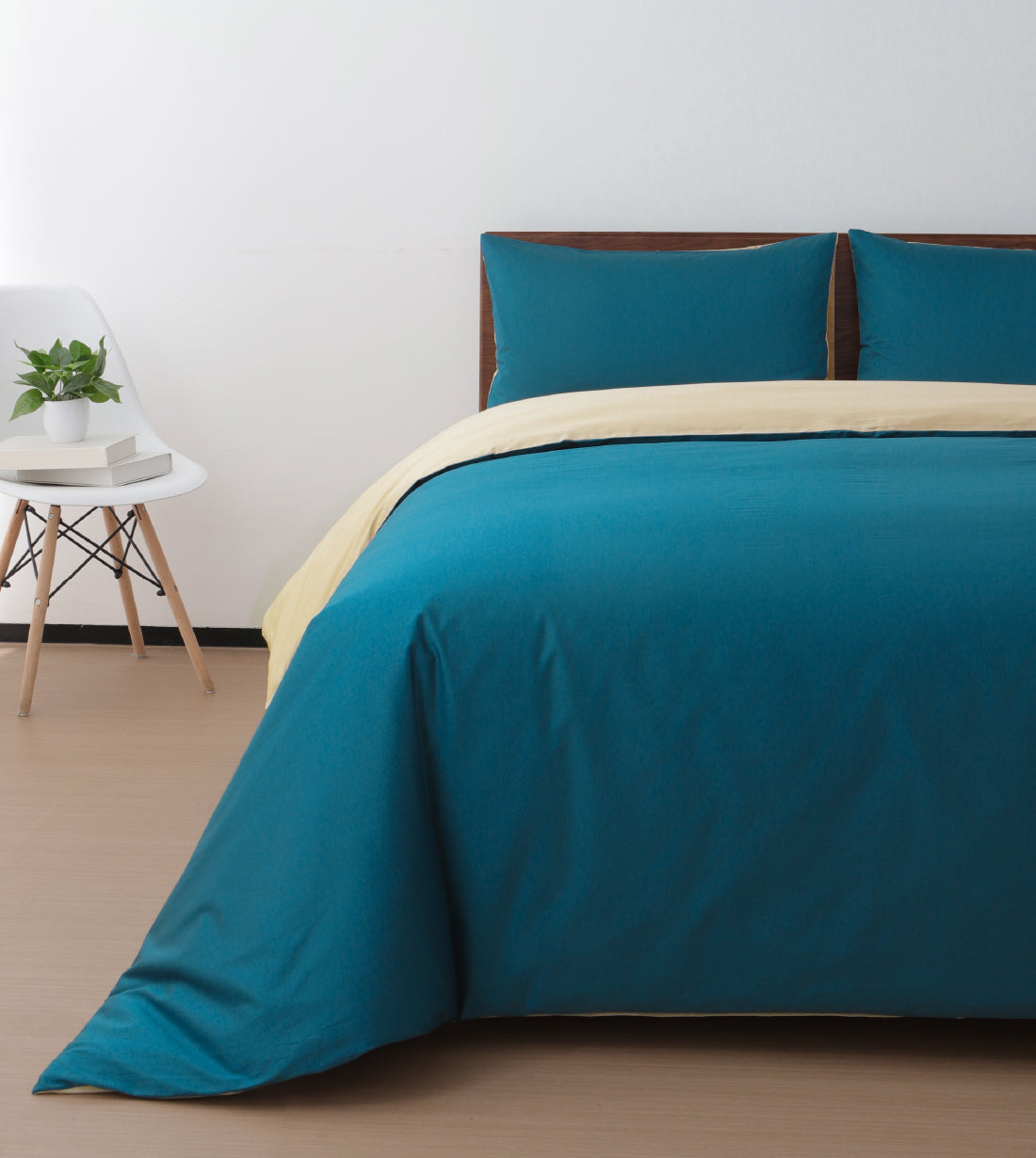 Sicili 1200針純色長絨棉系列 - 沙色配墨青色 (SP157)