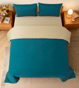 Sicili 1200針純色長絨棉系列 - 沙色配墨青色 (SP157)