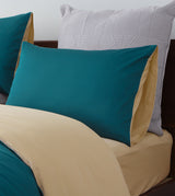 Sicili 1200針純色長絨棉系列 - 沙色配墨青色 (SP157)