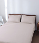 Sicili 1200 Threads Long-staple Cotton Solid Colour Fitted Sheet with Pillow Case - Oatmeal Pinkish Grey (SP168FDS)
