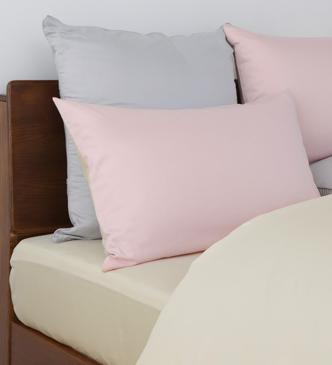 Sicili 1200 Threads Long-staple Cotton Solid Colour Series - Peach Pearl Pink with Light Cream (SP171)